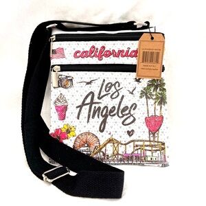 Glam So Chic Sparkly Los Angeles California Crossbody Purse NWT